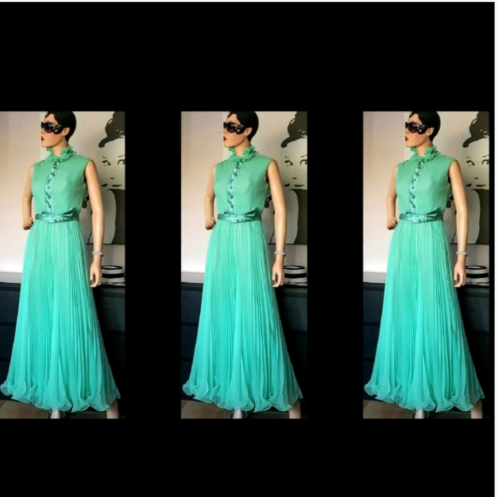 Vintage MISS ELLIETTE 1960's Silk Chiffon Dress
